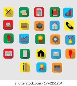 Flat Icon. Icon Set For CV. Icon For Resume