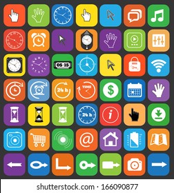 Flat icon set of diferent themes