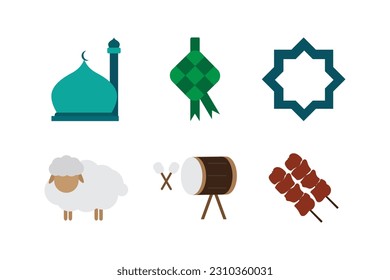 flat icon set of eid Al-Adha