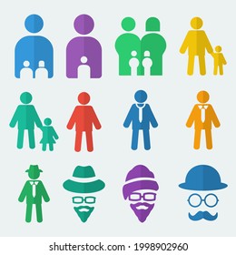 flat icon set for father's day