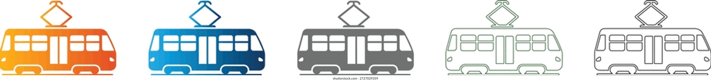 Ein flaches Symbol mit einer U-Bahn-Straßenbahn, einzeln auf weißem Hintergrund. Schwarze Vektorgrafik. Modernes und einfaches Design.