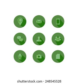 Flat icon set (green)
