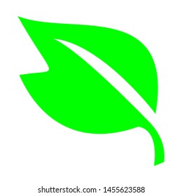 Flat icon set green logo eco leaf icon. The leaf shape is isolated on a white background. Leaf design of plants and forest flower trees.