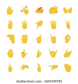 Hands Gesture Emoji Collection Flat Icons Stock Vector (Royalty Free ...