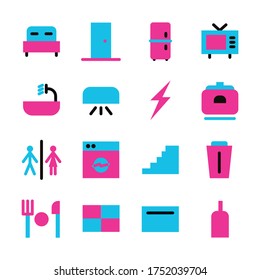 conjunto de iconos planos, iconos disponibles en la casa como electrodomésticos y electrodomésticos. adecuado para web o aplicaciones.