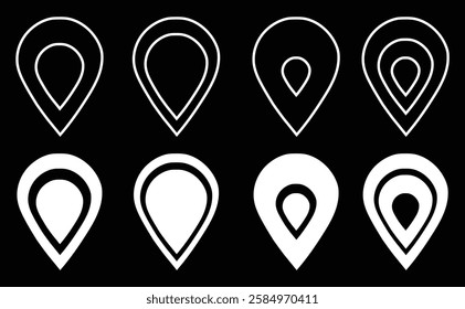 Flat icon set of location and map pins,  Flat icon set of location  vector illustration collection.