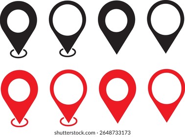 Ícone plano conjunto de location.mobile app sinal, ícone plano Localização, ícone do ponteiro do mapa vetor, Ícones de pino para mapa e símbolo de navegação,
