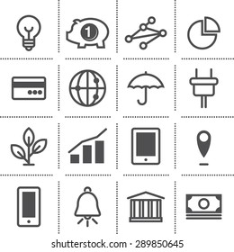 flat icon set: marketing