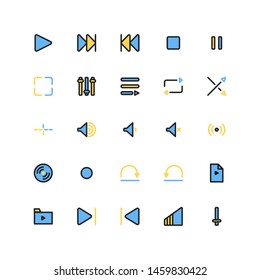 Flat Icon Set Media Video