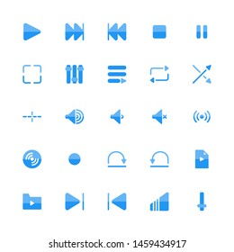 Flat icon set multimedia video