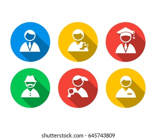 Flat icon set of of people