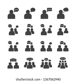 Flat icon set of People chat, speak, talking, and more using - vector and illustration.