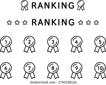 A flat icon set of ranking.
