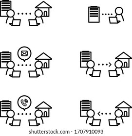 it is flat icon set of remote work.