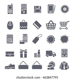 flat icon set of store business