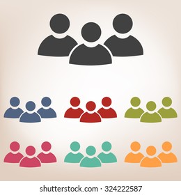 Flat icon set of team work