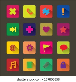 Flat icon set for Web and Mobile Application