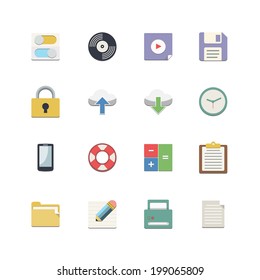 Flat icon set for Web and Mobile application 2