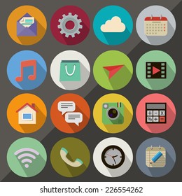 Flat icon set for Web and Mobile App