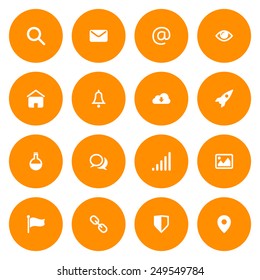 Flat icon set for web and mobile. Email and web icons