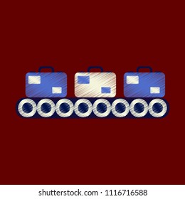 Flat Icon in Shading Style Baggage claim
