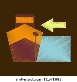 Flat Icon in Shading Style cargo Ship
