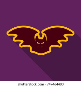 Flat icon with shadow bat