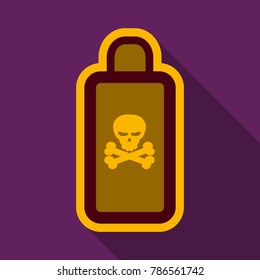 Flat icon with shadow bottle of poison