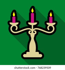 Flat icon with shadow candlestick