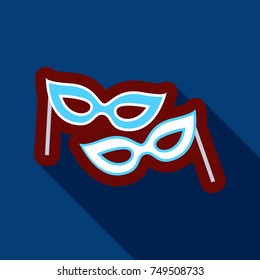 Flat Icon with shadow Carnival masks