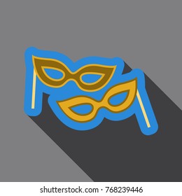 Flat Icon with shadow Carnival masks