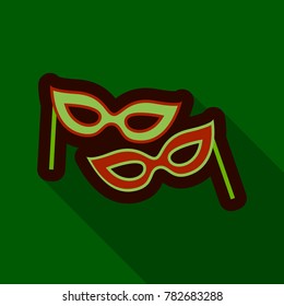 Flat Icon with shadow Carnival masks