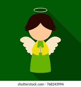 Flat icon with shadow christmas angel