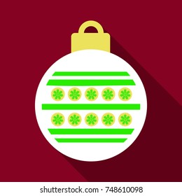 Flat Icon with shadow christmas ball