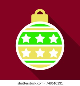 Flat Icon with shadow christmas ball