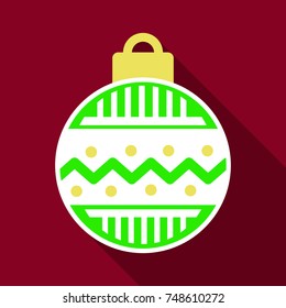 Flat Icon with shadow christmas ball