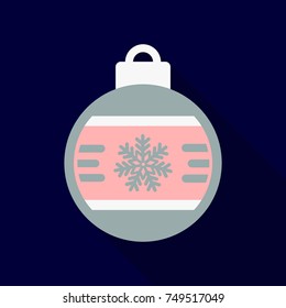 Flat Icon with shadow christmas ball