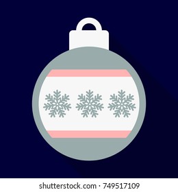Flat Icon with shadow christmas ball