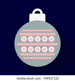 Flat Icon with shadow christmas ball