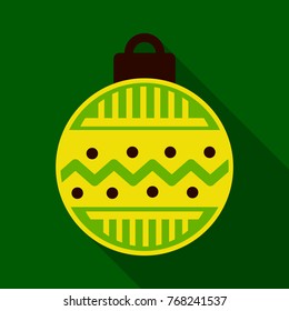 Flat Icon with shadow christmas ball