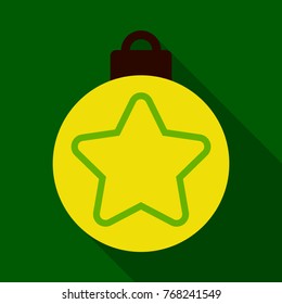 Flat Icon with shadow christmas ball