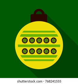 Flat Icon with shadow christmas ball