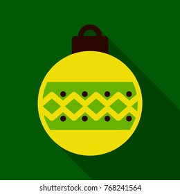 Flat Icon with shadow christmas ball