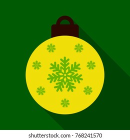 Flat Icon with shadow christmas ball