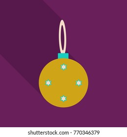Flat Icon with shadow christmas ball
