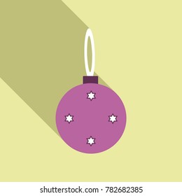 Flat Icon with shadow christmas ball