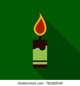 Flat Icon with shadow Christmas candle