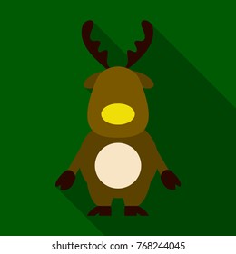 Flat icon with shadow Christmas deer