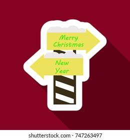 Flat Icon with shadow christmas sign