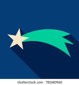 Flat icon with shadow christmas star